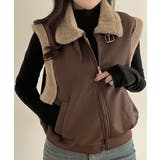 ブラウン | スタンドカラージップス切り替えファーベスト | Ulysses