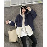 ネイビー | フード付きダブルジップ切り替えジャケット | Ulysses