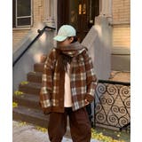 グリーン | チェック柄ボタンでニットセーター+マフラー | Ulysses