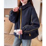 ネイビー | ポケットフード付きジップスジャケット | Ulysses