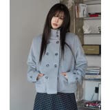 ブルー | ハイネックボタンでメルトンジャケット | Ulysses