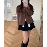 ブラウン | ノーカラーボタンでメルトンジャケット | Ulysses