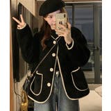 ブラック | ノーカラーフェイクムートンジャケットジャケット | Ulysses