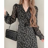 Vネックパフスリーブリボンワンピース | Ulysses | 詳細画像1 