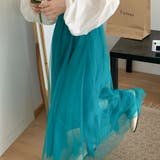 ハイウエストひもがある無地チュールロングスカート | Ulysses | 詳細画像11 