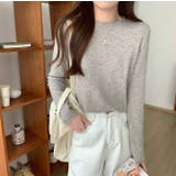 クルーネック無地長袖ニットトップス | Ulysses | 詳細画像2 