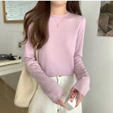 クルーネック無地長袖ニットトップス | Ulysses | 詳細画像3 