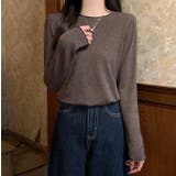 クルーネック無地長袖ニットトップス | Ulysses | 詳細画像13 