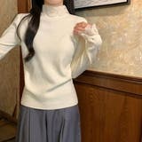 ベージュ | Vネックレース付き無地ニットトップス | Ulysses