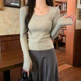 スクエアネックライン無地長袖ニットトップス | Ulysses | 詳細画像5 