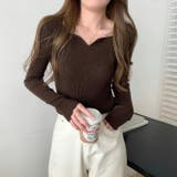 Vネック無地ニットトップス | Ulysses | 詳細画像4 