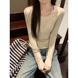 シンプルクルーネック無地ニットトップス | Ulysses | 詳細画像2 