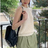 クルーネック袖なし無地薄手ニットベスト | Ulysses | 詳細画像8 