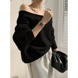 ブラック | オーバーサイズボートネックオフショルダー無地セーター | Ulysses