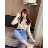 デザインクルーネック無地トップス | Ulysses | 詳細画像1 