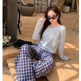 グレー | クルーネック無地長袖ニットトップス | Ulysses