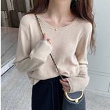 クルーネック無地長袖ニットトップス | Ulysses | 詳細画像6 