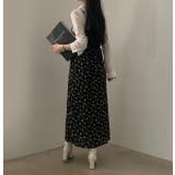 ブラック | 配色花柄キャミワンピース | Ulysses