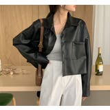 襟付きシングルブレストポケット付きPUジャケット | Ulysses | 詳細画像1