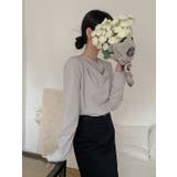 イレギュラーネックボタン付き無地トップス | Ulysses | 詳細画像6 