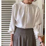 ハーフネックシングルブレストフレア袖無地トップス | Ulysses | 詳細画像1