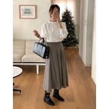 ハーフネックシングルブレストフレア袖無地トップス | Ulysses | 詳細画像2