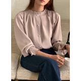 ハーフネックシングルブレストフレア袖無地トップス | Ulysses | 詳細画像8