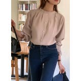 ハーフネックシングルブレストフレア袖無地トップス | Ulysses | 詳細画像9