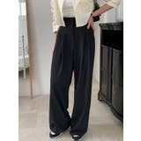 ブラック | ハイウエストポケット付き無地ワイドスラックス | Ulysses