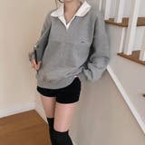 襟付き配色長袖トレーナー | Ulysses | 詳細画像2