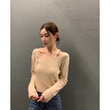 レイヤード風リボン無地ニットトップス | Ulysses | 詳細画像1