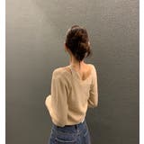 レイヤード風リボン無地ニットトップス | Ulysses | 詳細画像2