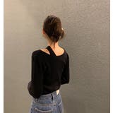 レイヤード風リボン無地ニットトップス | Ulysses | 詳細画像6