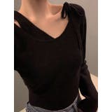 レイヤード風リボン無地ニットトップス | Ulysses | 詳細画像8