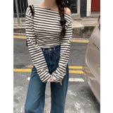 ボートネックオフショルボーダー配色トップス | Ulysses | 詳細画像4 