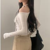 ボートネックオフショルリボン無地トップス | Ulysses | 詳細画像2 