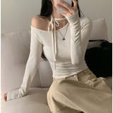 ボートネックオフショルリボン無地トップス | Ulysses | 詳細画像3 