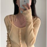 クルーネックリボンタイシングルブレスト無地ニットトップス | Ulysses | 詳細画像3 