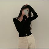 クルーネックリボンタイシングルブレスト無地ニットトップス | Ulysses | 詳細画像6 