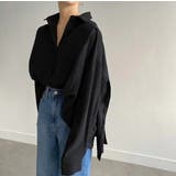 ブラック | 襟付きシングルブレスト無地シャツ | Ulysses