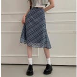 グレー | ハイウエストリボンタイチェック柄チュールスカート | Ulysses