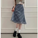 ハイウエストリボンタイチェック柄チュールスカート | Ulysses | 詳細画像1 