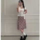 ハイウエストリボンタイチェック柄チュールスカート | Ulysses | 詳細画像5 