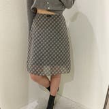 ホワイト | ハイウエストチェック柄チュールスカート | Ulysses