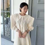 襟付きレースシングルブレスト無地トップス | Ulysses | 詳細画像1 