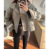 カーキ | フード付きシングルブレスト無地ショットコート | Ulysses