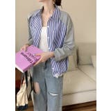 襟付きシングルブレストポケット付き配色ストライプシャツ | Ulysses | 詳細画像3 