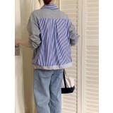 襟付きシングルブレストポケット付き配色ストライプシャツ | Ulysses | 詳細画像4 