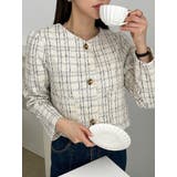 クルーネックシングルブレストチェック柄ジャケット | Ulysses | 詳細画像2 