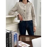 クルーネックシングルブレストチェック柄ジャケット | Ulysses | 詳細画像8 